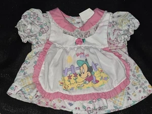 Disney Baby Minnie Dress Vintage Kids Character Floral Ruffle Bib Top Pink - Picture 1 of 13