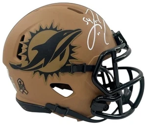 Zach Thomas Signed Salute To Service Mini Helmet Beckett Witnessed - Picture 1 of 8