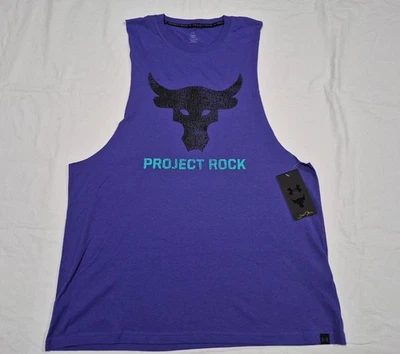 Camiseta sin mangas Under Armour Project Rock Brahma Bull para hombre 1373787 -583 púrpura talla grande- Foto 1 de 4