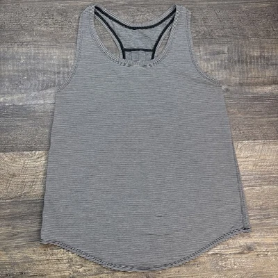 Blusa Lululemon Love regata plissada sem mangas algodão pima listrada tamanho 4? - Imagem 1 de 4