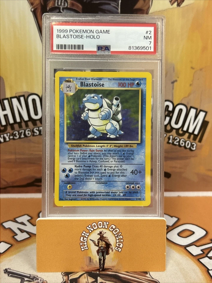 POKÉMON TCG BLASTOISE 2/102 PSA 7 BASE SET HOLO 1999 - Image 1 of 2