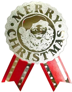 MERRY CHRISTMAS RIBBON theme Sandylion Stickers - 1 square Mylar - Picture 1 of 1