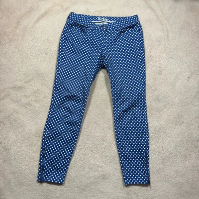 Boden Pants Womens 6 Petite Blue Chino Zip Ankles White Polka Dot Cotton 30x25.5 - Image 1 of 4