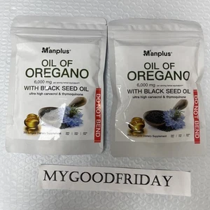 Oil of Oregano Softgels&Black Seed Oil 6000mg per Serving, 600 Count Exp:1/2027 - Picture 1 of 3