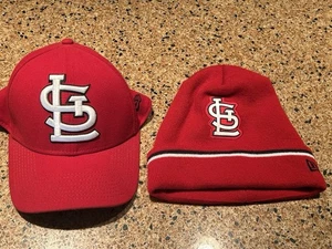 STL CARDINAL MÜTZE SET (2) - 1 CARDINAL STOCKING HAT UND 1 CARDINAL BASEBALLMÜTZE - NEU - Bild 1 von 7