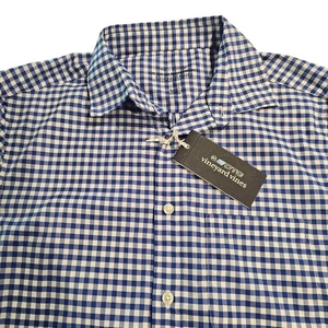 Vineyard Vines Herren Button Down Hemd Blau Gingham OTG BRRR Performance - Bild 1 von 6