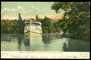 STEAMER, RIDEAU QUEEN, ONTARIO POSTCARD - Picture 1 of 1