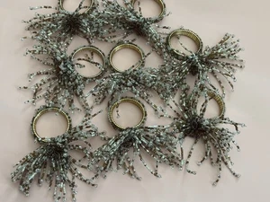 Pier 1 Beaded Napkin Rings Set Of 8 Gorgeous - Picture 1 of 6