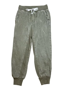 Aerie Women’s Olive Green Sz XS Joggers Cropped Mid Rise 100% Lyocell Pants - Picture 1 of 5
