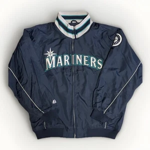 SEATTLE MARINERS DUGOUT JACKET MAJESTIC SZ XXL EARLY 2000s *VINTAGE* - Picture 1 of 5