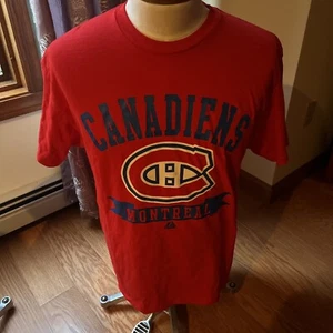 NWT MAJESTIC MONTREAL CANADIENS SHORT SLEEVED MENS SHIRT LARGE - Picture 1 of 1