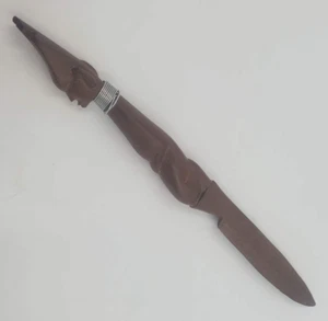 Cuchillo de papel abridor de letras tribal africano de madera tallado a mano de 11" vintage - Imagen 1 de 7