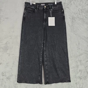 DL1961 Jeans Womens Size 16W Hepburn Wide Leg Crop Nightshade Gray Stretch Denim - Picture 1 of 14