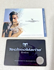 TechnoMarine Watch Technodiamond Chrono Ceramic Manual & UNFILLED BLANK Card - Picture 1 of 7