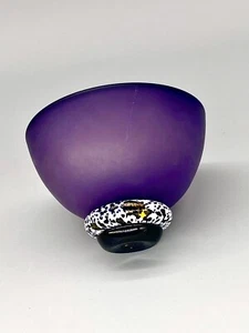 Paul Barcroft Hand Signed Studio Glass - Purple Footed Bowl 14cm - Picture 1 of 9