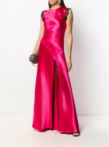 New Philosophy Lorenzo Serafini Crepe Satin Fuchsia Sleeveless Maxi Dress US 8 - Picture 1 of 10