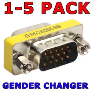 VGA SVGA 15 Pin 15Pin Female to Male Gender Changer Cable Adaptor Joiner Coupler - Picture 1 of 11