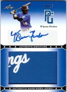 TI'QUAN FORBES 2013 Leaf Perfect Game JUMBO Jersey Patch Auto Blue Card 14/25 ( - Picture 1 of 2