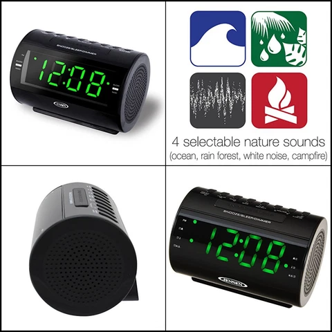 JCR-210 AM/FM Digital Dual Alarm Clock Radio with Nature Sounds Cover