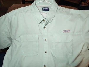 BIMINI BAY OUTFITTERS Short Sleeve 3X Flats 5 V BLOODGUARD Shirt NWT Mint Green - Picture 1 of 5