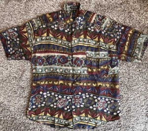 structure button up shirt men Medium 100% ultra light weight silk - Picture 1 of 5