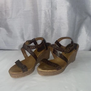 N.D.C Made By Hand Woman Cork Wedges Brown Size 39 US Size 8 - Picture 1 of 6