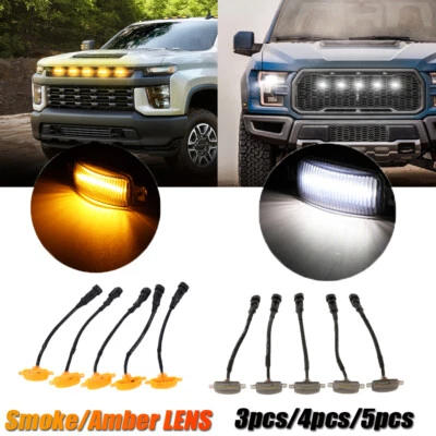 Amber White Front Grille Lights For 2004-2019 Ford F-150 F250 F350 Raptor Style - Imagem 1 de 4
