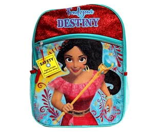 Mochila Disney Princesa Elena Turquesa Rojo Brillante Bolsillos Laterales de Malla 16" - Imagen 1 de 4
