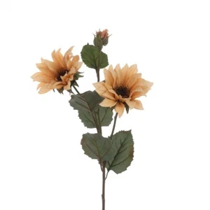 ECO nachhaltig produzierte Kunstseide Sonnenblumen Spray 75 cm/29 cm hoch beige - Bild 1 von 1