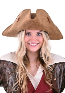 Pirates of the Caribbean Suede Tan Pirate Hat - Picture 1 of 4