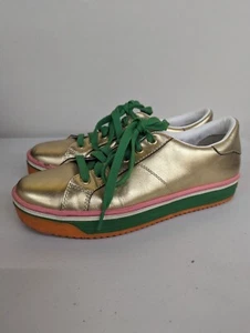 Marc Jacobs Womens Empire Sneakers Multi Color Lace Up Shoe Gold Size 40 / 10 US - Picture 1 of 10