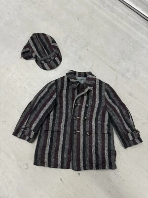 Lote raro de roupas vintage anos 50 Fieldston casaco de lã meninos crianças chapéu - Imagem 1 de 4
