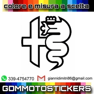 Adesivo PRESPAZIATO REPLICA logo ALFA ROMEO BISCIONE misura e colore a scelta - Imagen 1 de 19