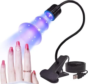 Gel X Lamp, 395Nm UV LED Nail Lamp Flash Cure with Gooseneck and Clamp, Flash Cu - Picture 1 of 8