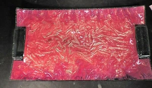 large CHARLTON GLASSWORKS fused glass HANDLED TRAY (MINT) 18" X 10" - Picture 1 of 5