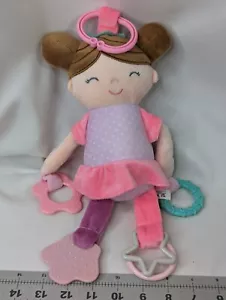 Kellytoy Stoff Mädchen Puppe Kinderwagen Clip auf Rassel Plüsch Beißring 11 Zoll Jazwares - Bild 1 von 6