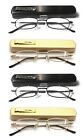 EYE ZOOM 4 Pack Unisex Slim Thin Portable Reading Glasses with Pocket Case