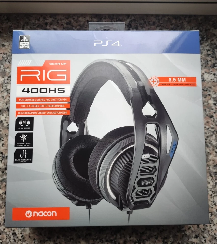 NACON CUFFIA RIG 400HS PS4/PS5/PC GAMING HEADSET NUOVO ULTRALEGGERO JACK 3.5mm - Immagine 1 di 4
