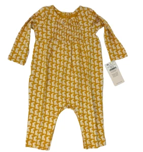 NWT Tea Collection Girls 18-24 Months Yellow Bunny Rabbit Paneled Romper - Picture 1 of 7