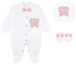 Baby Girl Newborn Crown Jewels Layette 3 Piece Gift Set - Picture 1 of 41