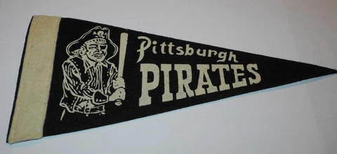 1950's Baseball Felt Team Pennant Banner 8" x 4" Pittsburgh Pirates Clemente v2 Cover