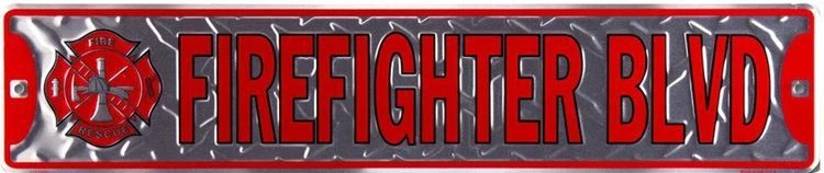 Letrero de calle de metal FIREFIGHTER BLVD para fanáticos de FIREMEN EMT Fireman friends Foto 1 de 1