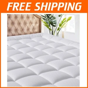 Breathable Quilted Mattress Topper for King Beds - Machine Washable & Soft - Picture 1 of 10