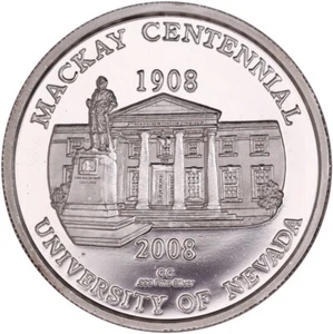Ronda de plata fina 2008 University of Nevada Mackay Centennial 1 oz .999 - Imagen 1 de 2