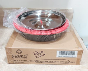Cook’s Companion Microwave Express Covered Cooker 1.5 qt Steam Holes RED - NEW - Picture 1 of 2