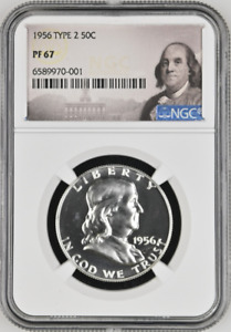 1956 Proof Franklin Half Dollar - NGC PF 67 Benjamin Franklin Label