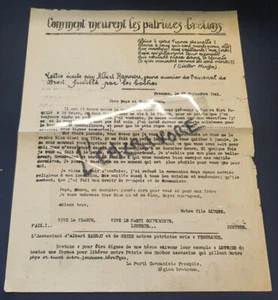 Seltenes Flugblatt des französischen Widerstands - Wie die bretonischen Patrioten sterben - Bild 1 von 2