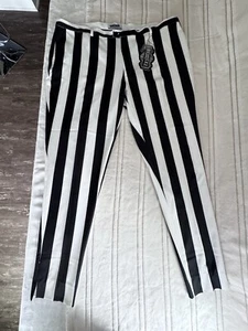 Pantaloni a righe marca Beetlejuice taglia 20 neri e bianchi foderati a righe Warner Bros - Foto 1 di 17
