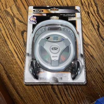 Портативный проигрыватель компакт-дисков GPX C3941 серебристый/серый 45 секунд ESP цифровой полупрозрачный HP - Изображение 1 из 3