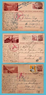 SWITZERLAND 3 censored illustrated postal cards 1944 Bern to Velp, Netherland - Image 1 of 2
